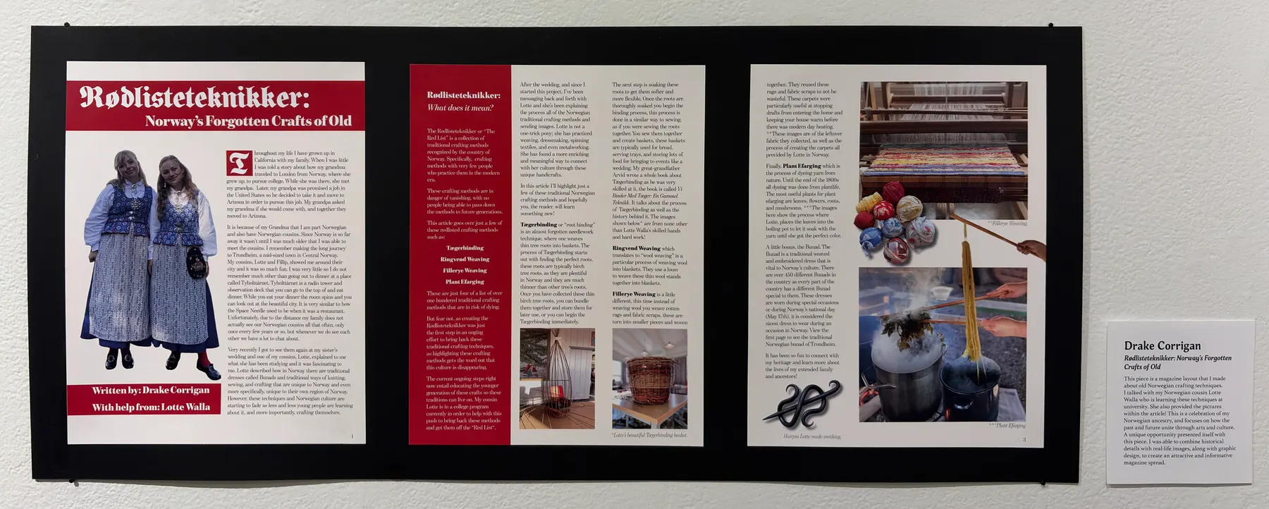 The finished magazine feature printed and held open in two hands.